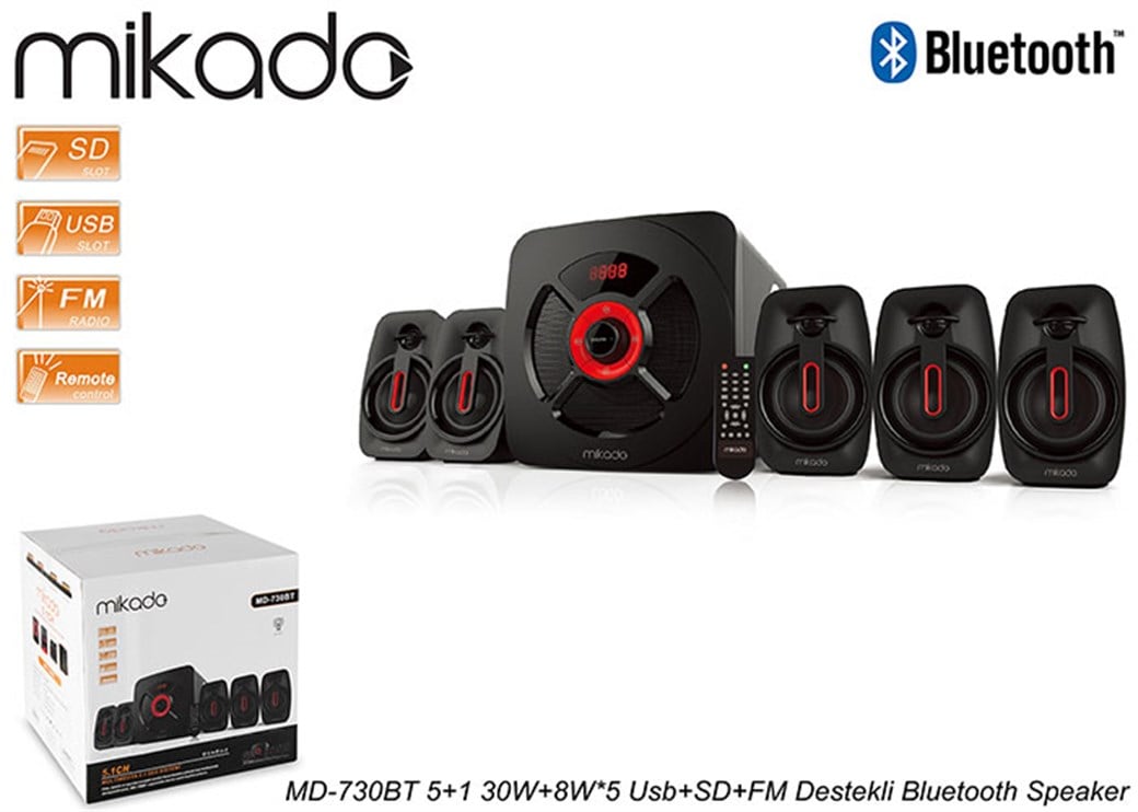 Mikado MD-730BT Bluetooth Speaker 5+1