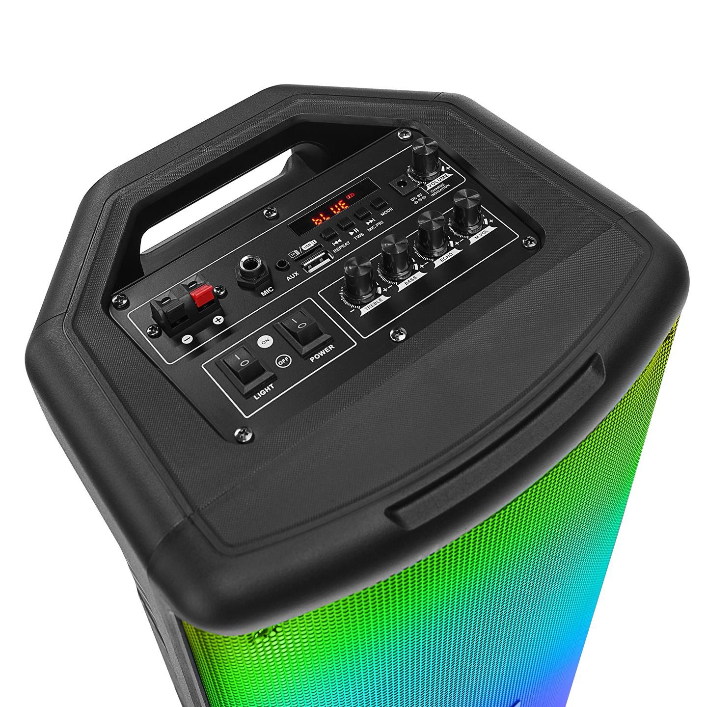 Mikado MD-833KP V1 30W BT/USB/TF/TWS Led Işıklı Kablolusuz Mikrofonlu Toplantı-Parti Hoparlörü