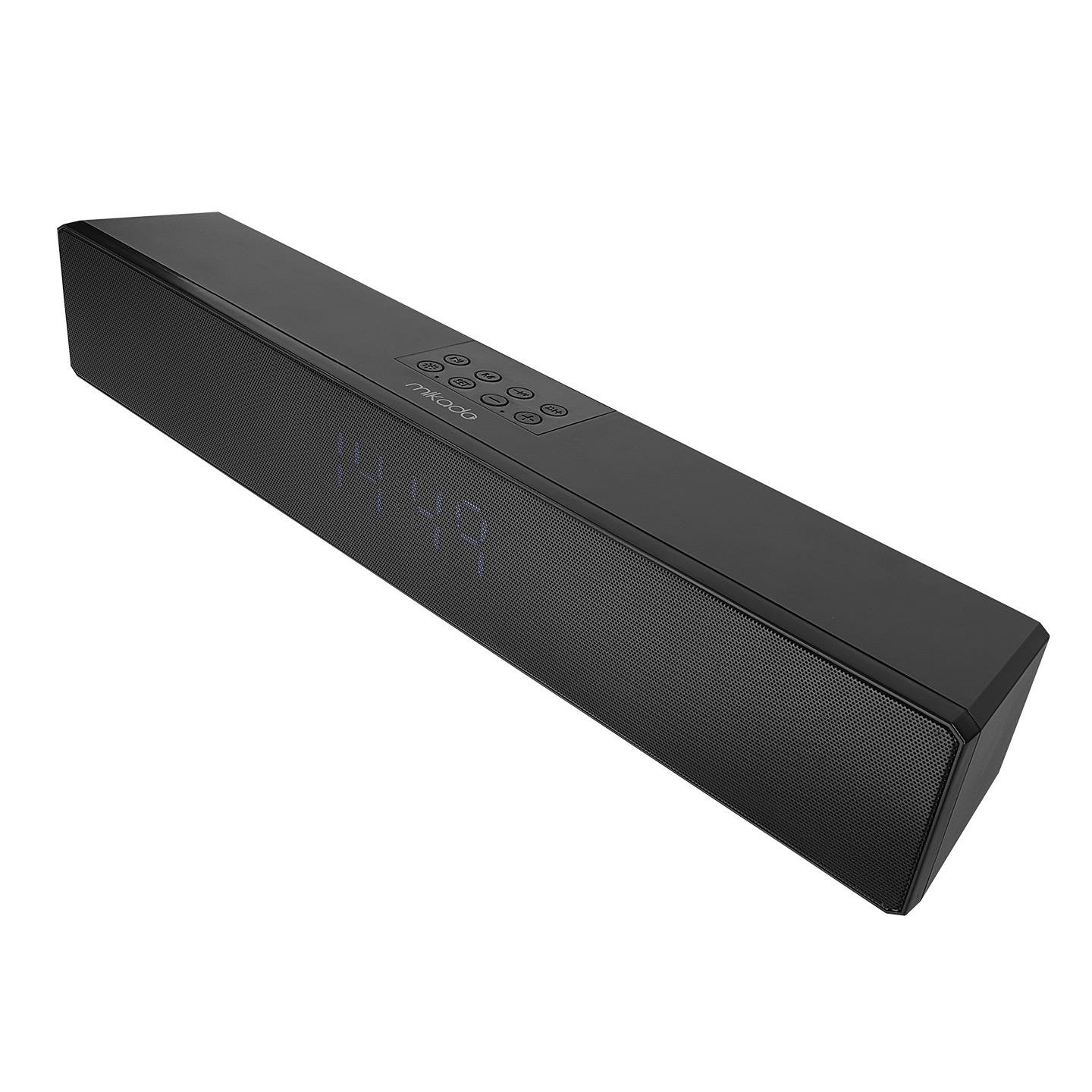 Mikado MD-SBT27 Siyah 10W 2400mAh BT,RGB,Alarm,Clock,TF Card Type-C,USB Soundbar Speaker