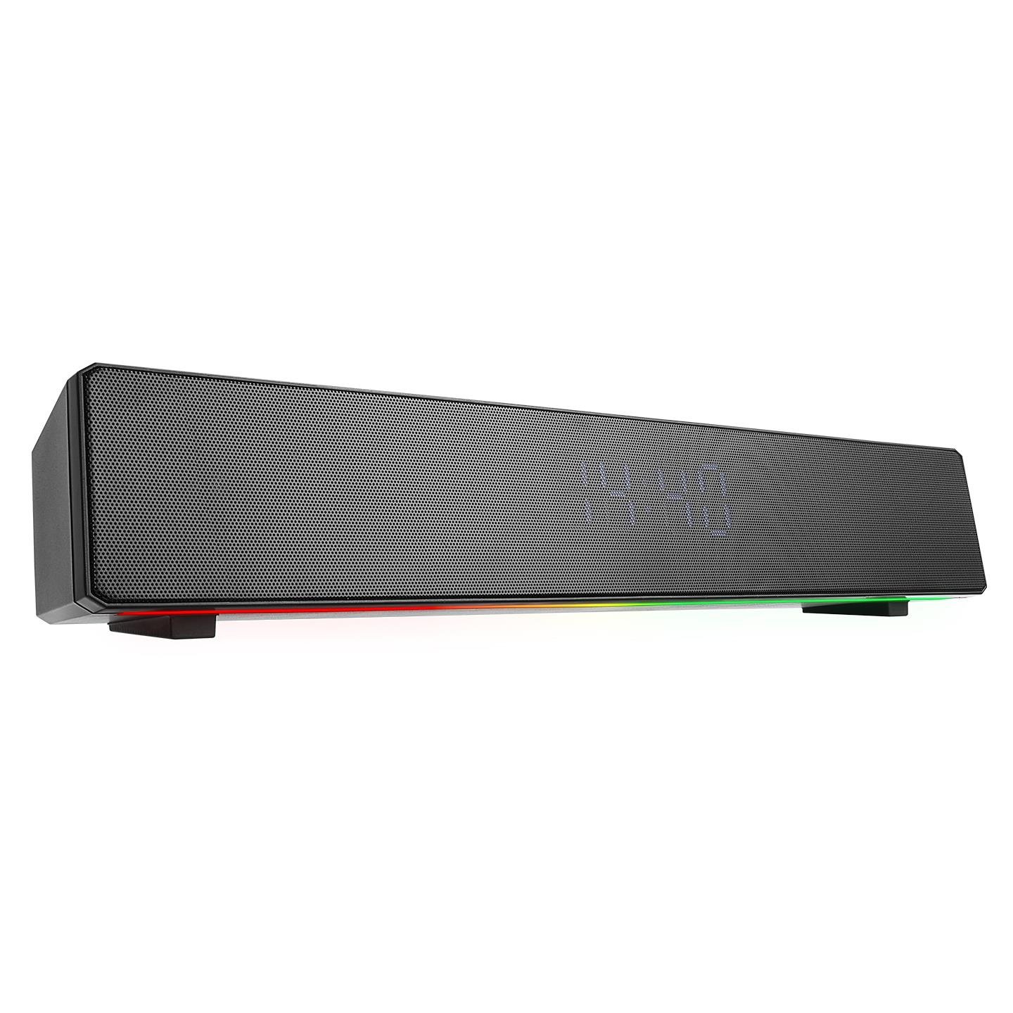 Mikado MD-SBT27 Siyah 10W 2400mAh BT,RGB,Alarm,Clock,TF Card Type-C,USB Soundbar Speaker