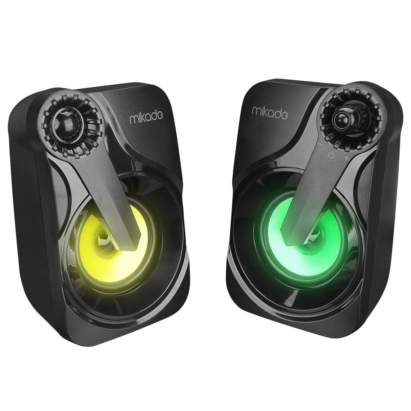 Mikado MD-X27 2.0 Multimedia 3W*2 Black 5V USB LED Illuminated Speaker