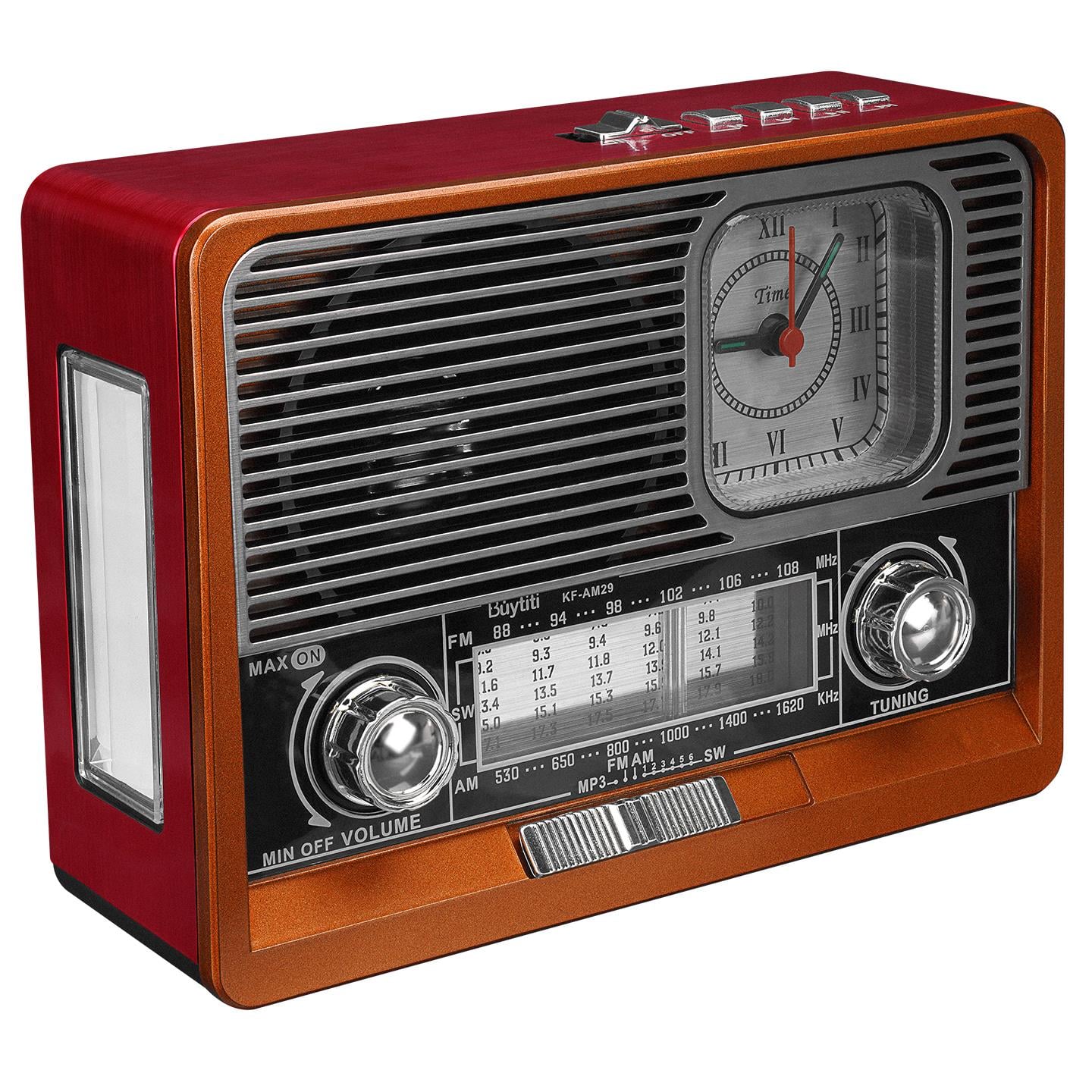 Mikado MDR-105BT Ahşap USB- TF Destekli Bluetooth FM/AM/SW 8 Band Klasik Radyo