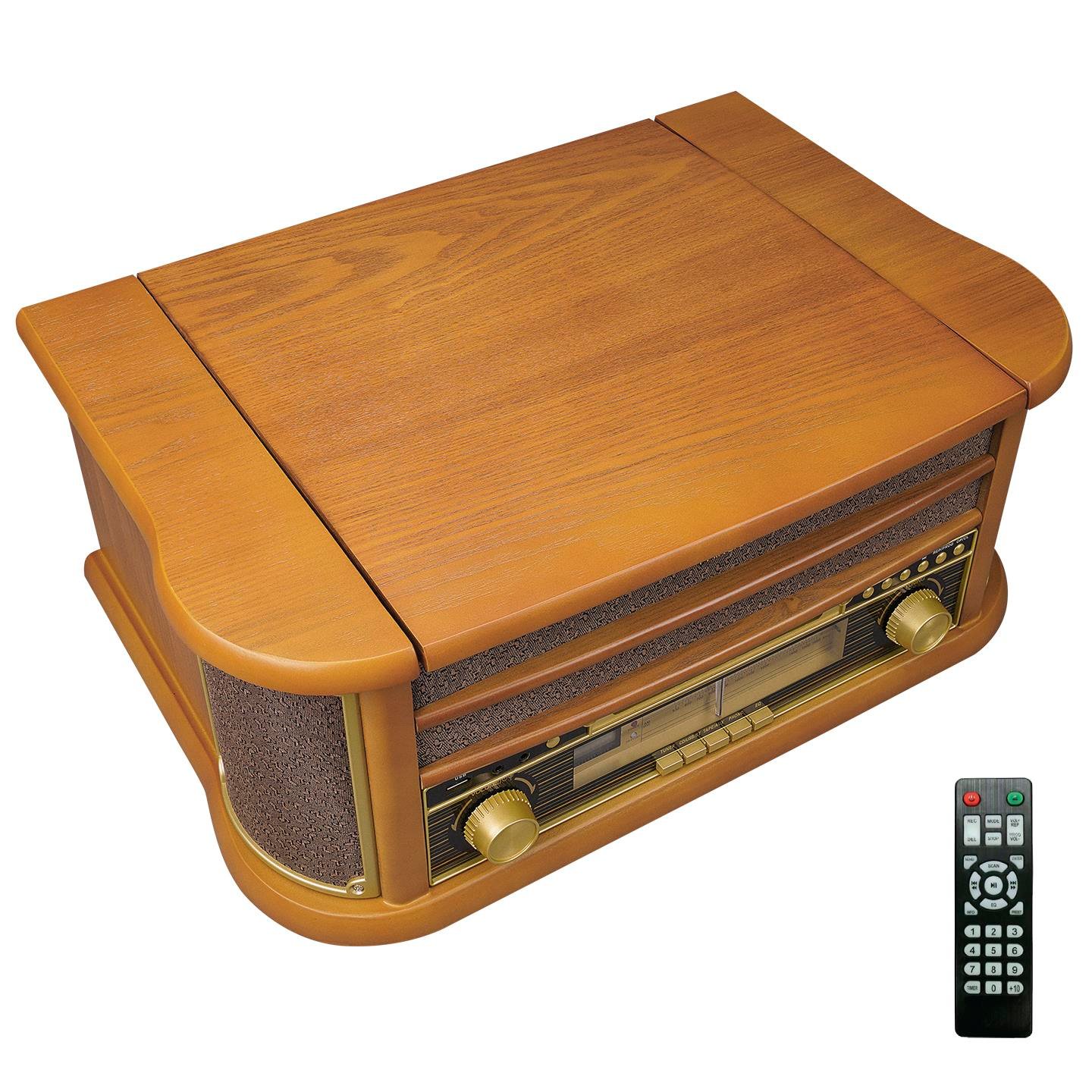 Mikado Nostalgia MN-P325 DÖNENCE Pikap Ahşap 2X5W Stereo Speaker MP3 Çalar USB-Radyo-CD-Kaset -BT Müzik Kutusu