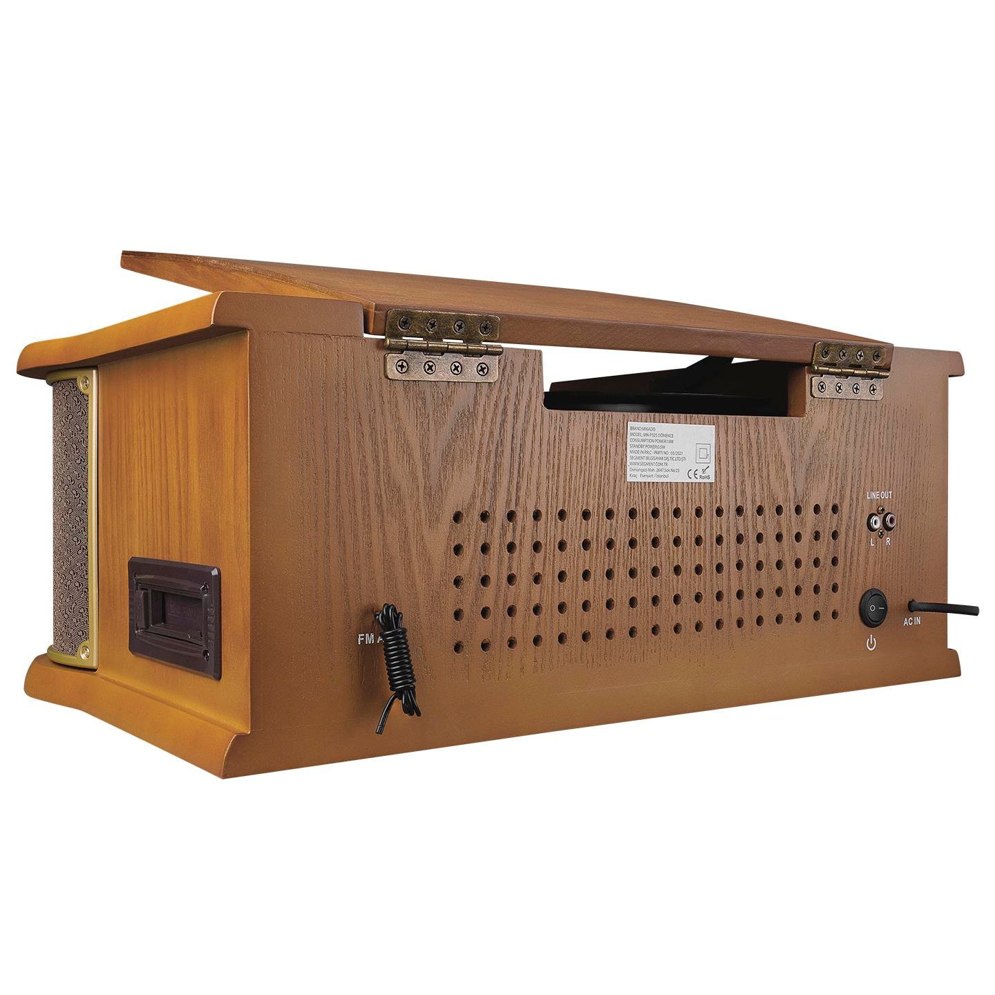 Mikado Nostalgia MN-P325 DÖNENCE Pikap Ahşap 2X5W Stereo Speaker MP3 Çalar USB-Radyo-CD-Kaset -BT Müzik Kutusu