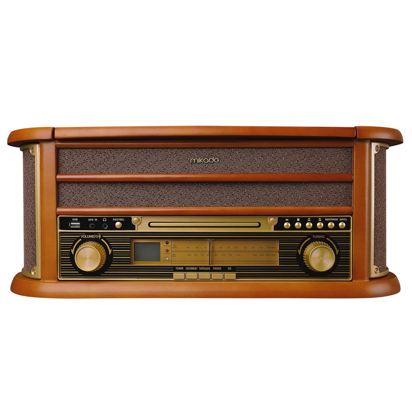 Mikado Nostalgia MN-P325 DÖNENCE Pikap Ahşap 2X5W Stereo Speaker MP3 Çalar USB-Radyo-CD-Kaset -BT Müzik Kutusu