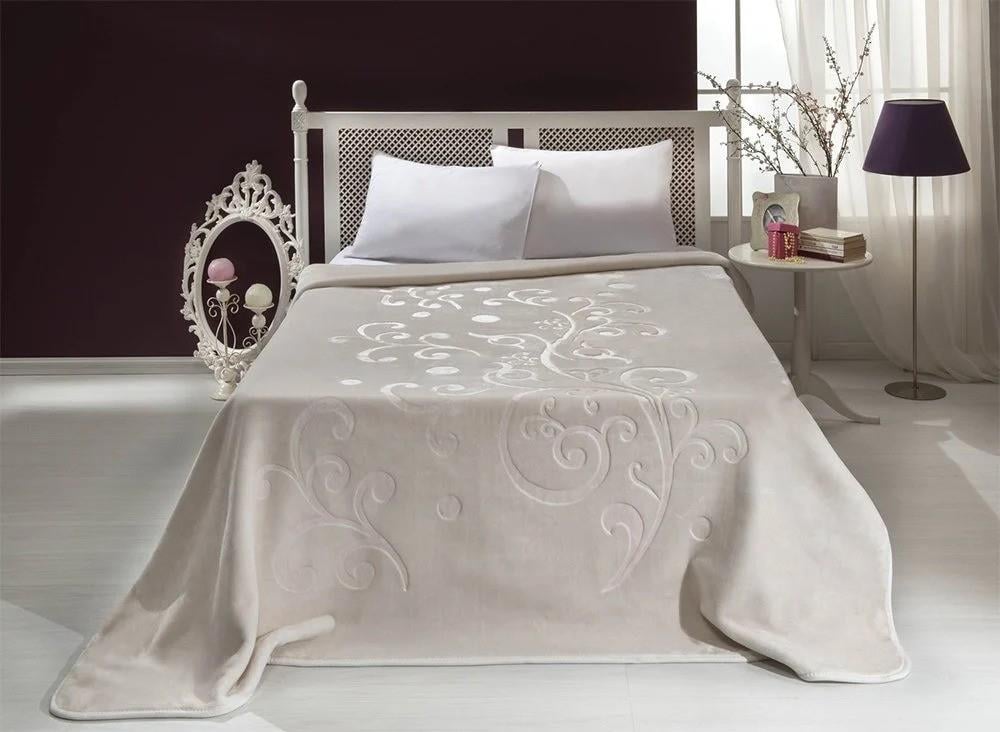 MİNK SENSE ÇİFT KİŞİLİK JAKARLI PELUŞ BATTANİYE FİL DİŞİ