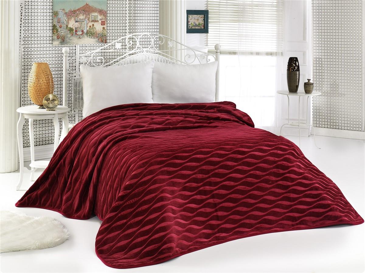 MİNK SENSE ÇİFT KİŞİLİK JAKARLI PELUŞ BATTANİYE KIRMIZI