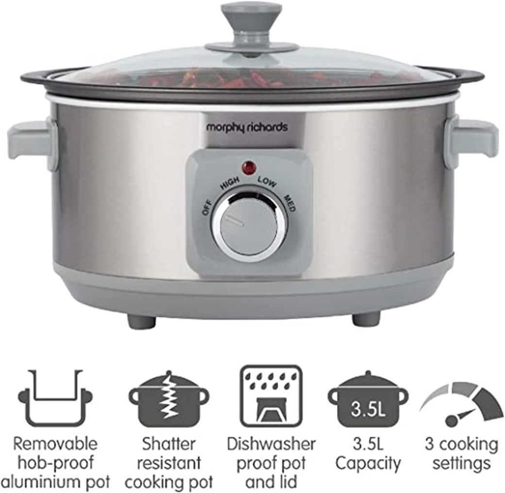MORPHY RİCHARDS MOR-460018 3,5L SLOW COOKER  ALUMİNYUM PİŞİRİCİ