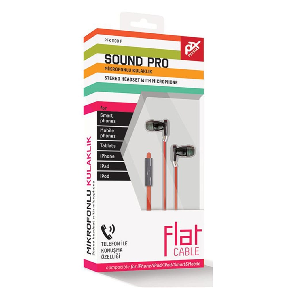 PETRİX PFK1100F FLAT KABLO UNIVERSAL STEREO KULAKL