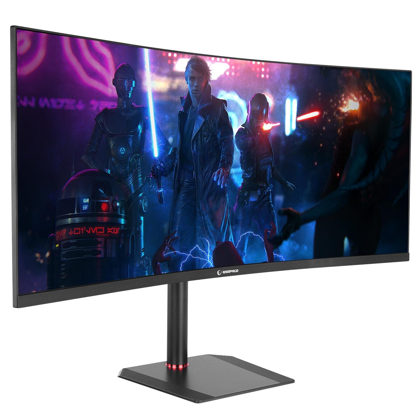 Rampage BLACK EAGLE BE34R165QC 34 165Hz 1ms CSOT VA WQHD 2K Freesync RGB Pivot Curved Oyuncu Monitörü