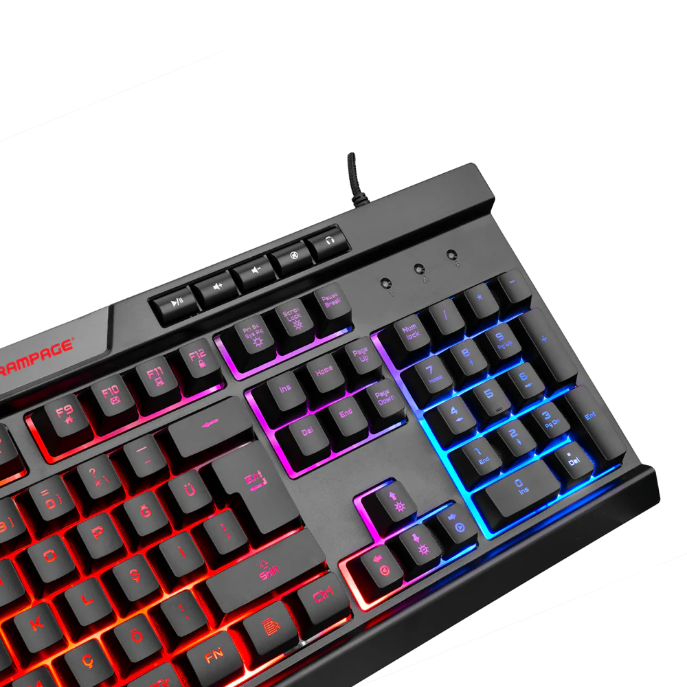 Rampage BYGAMEX-K2 Rainbow Aydınlatmalı Gaming Oyuncu Klavyesi