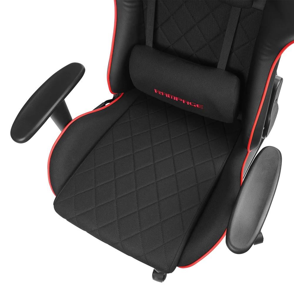 Rampage KL-R16 DRAPE Üst Seviye Terletmez Kumaş Siyah Gaming Oyuncu Koltuğu