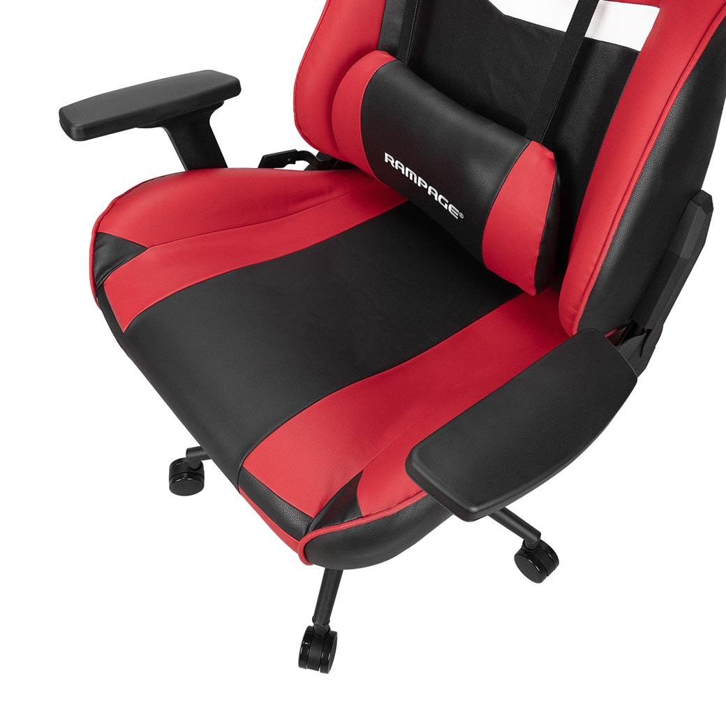 Rampage KL-R56 3D Kol,Tam Dökme Süngerli Siyah/Kırmızı Oyuncu Koltuğu