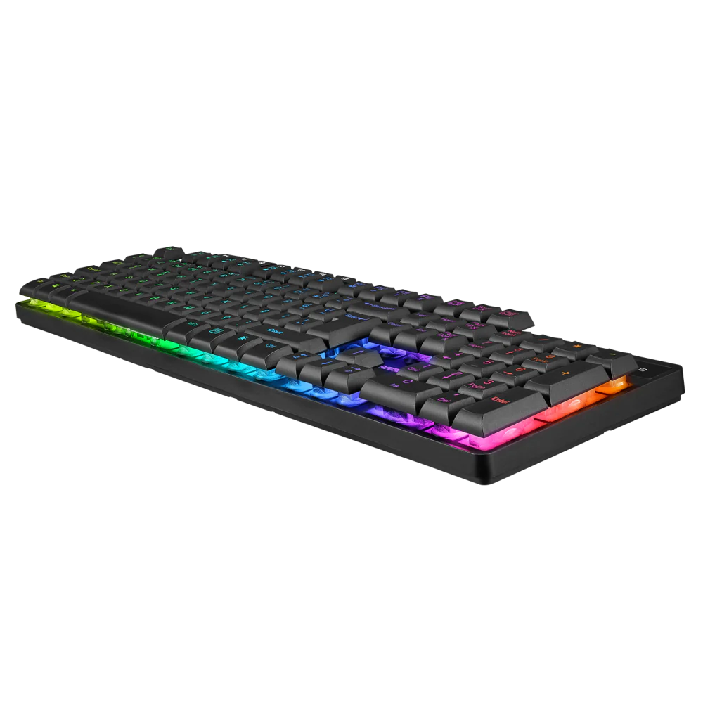 Rampage KM-9858 JAZZY Siyah Rainbow Backlight Makro Tuşlu Gaming Klavye + 3600 dpi Mouse Set