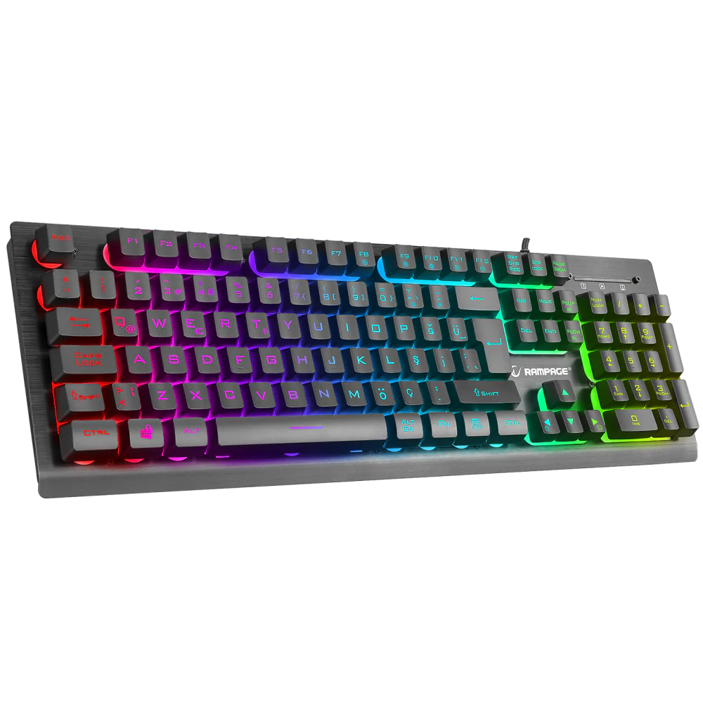 Rampage MIRACLE K2 Siyah USB RGB Aydınlatmalı Q Standart Gaming Oyuncu Klavyesi