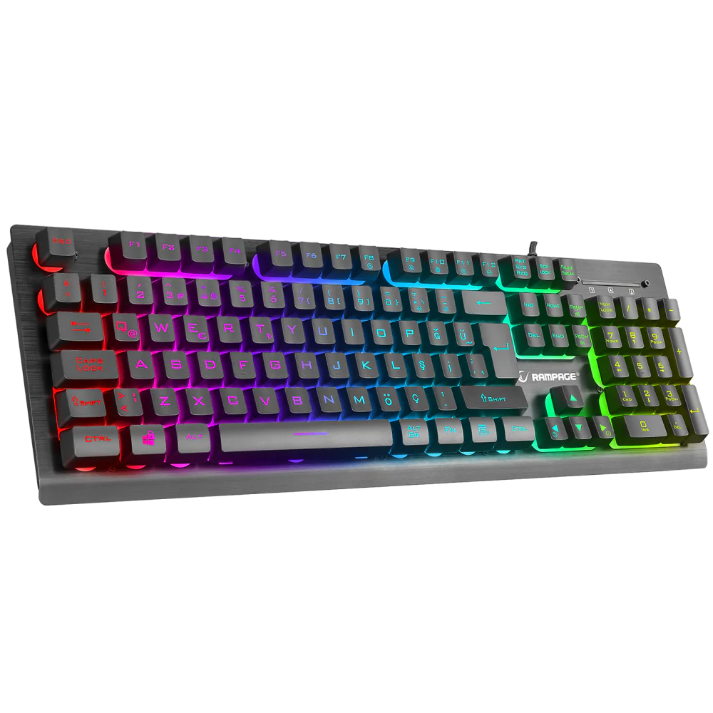 Rampage MIRACLE K2 Siyah USB RGB Aydınlatmalı Q Standart Gaming Oyuncu Klavyesi