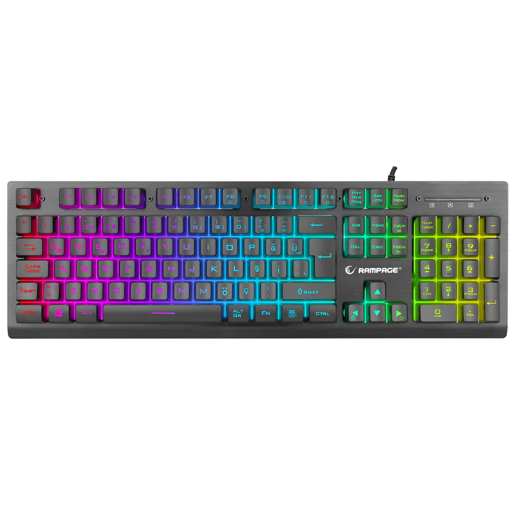 Rampage MIRACLE K2 Siyah USB RGB Aydınlatmalı Q Standart Gaming Oyuncu Klavyesi