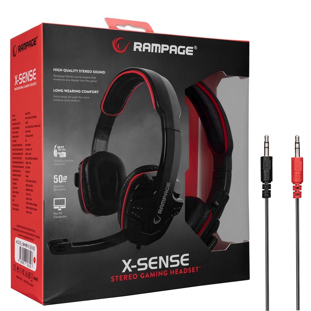 Rampage SN-R9 X-SENSE Siyah/kırmızı Gaming Oyuncu Mikrofonlu Kulaklık