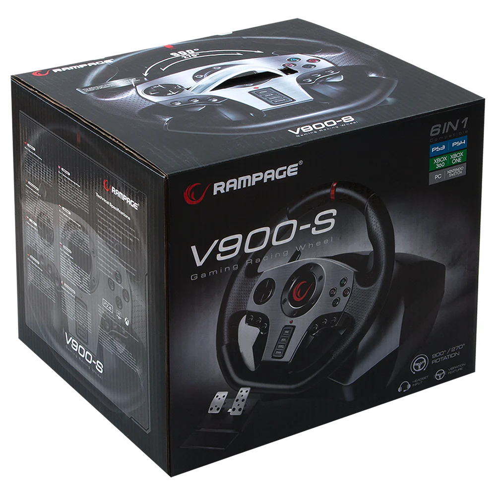 Rampage V900-S PS3/PS4/PC/XBOXONE/XBOX360 SWITCH 6 in 1 Pedallı Gaming Oyuncu Direksiyonu