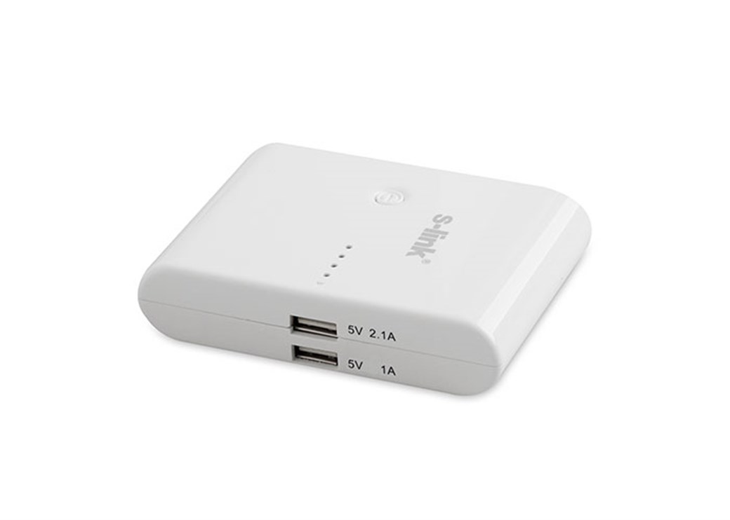 S-link IP-1044 10400mAh 1A/2.1A 2*Usb Beyaz Taşına