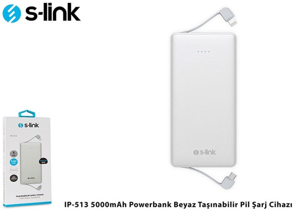 S-link IP-513 5000mAh Powerbank Beyaz