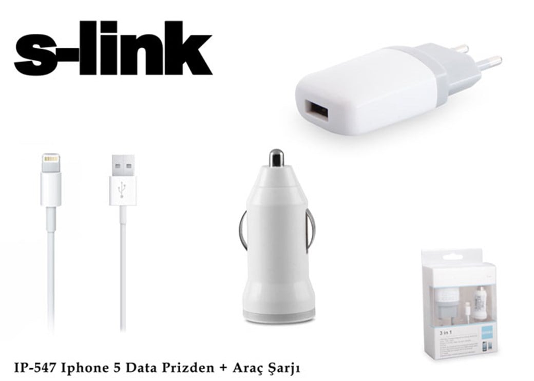 S-link IP-547 iPhone5 1000MA 3 in1 Data Cable 
