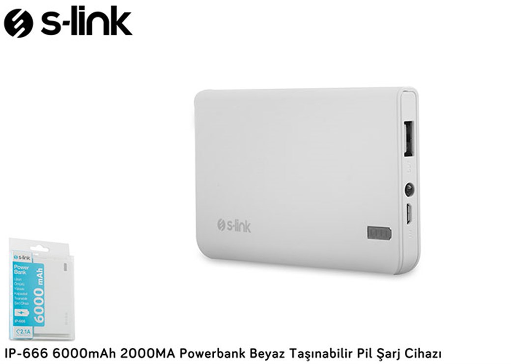 S-link IP-666 6000mAh 2000MA  Powerbank 