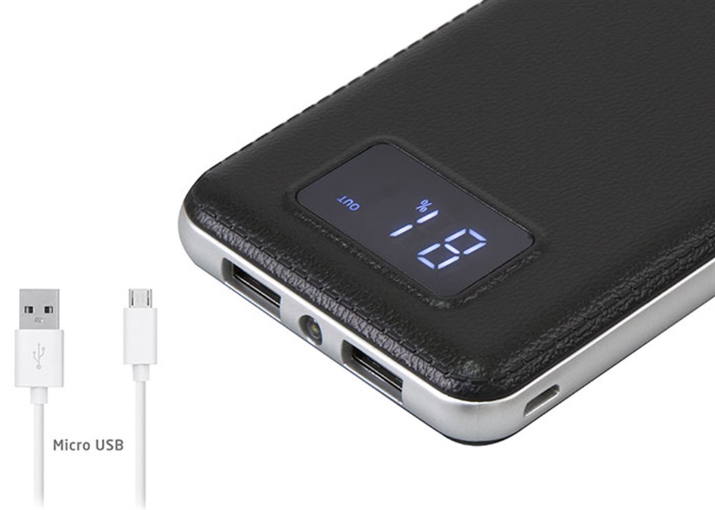 S-link IP-G18 12000mAh LCD Display Powerbank Black