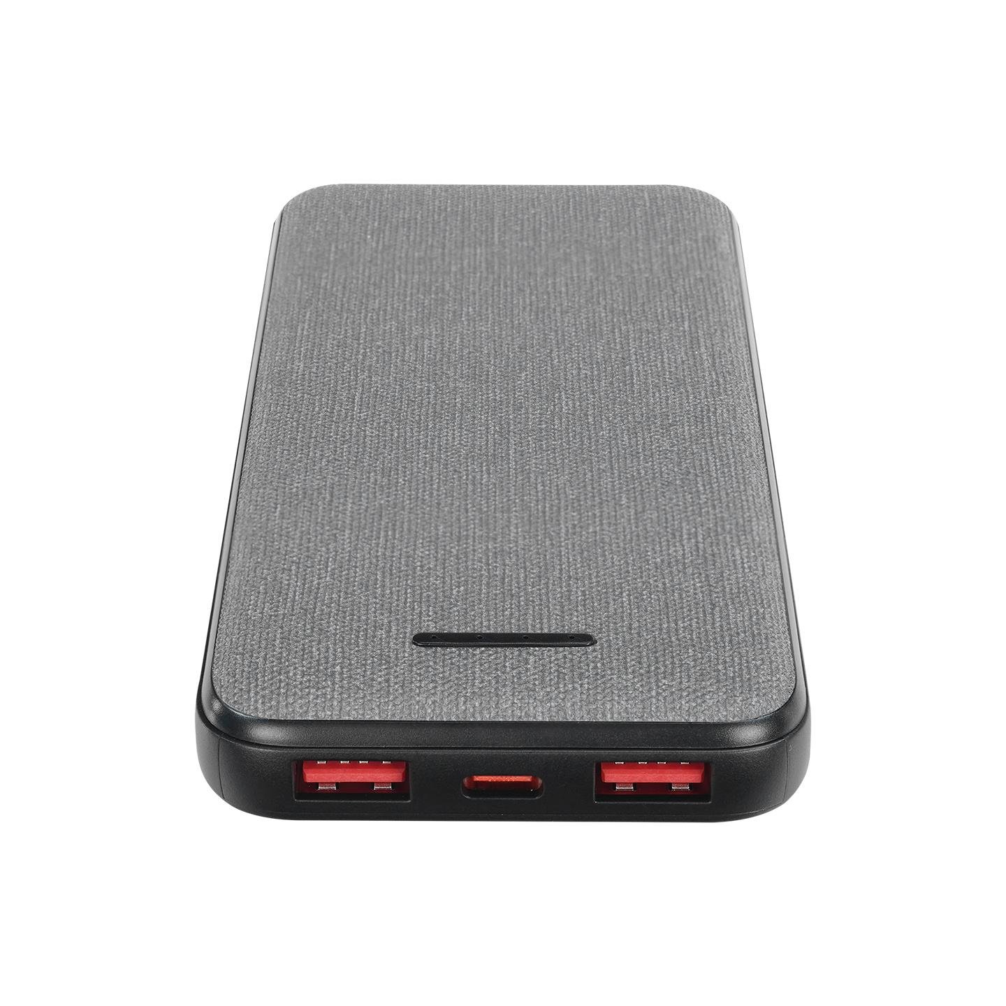 S-link P108 10000mAh PRM PD20W+QC18W+HSC22.5W Kumaş Desen Gri Taşınabilir Pil Şarj Cihazı Powerbank