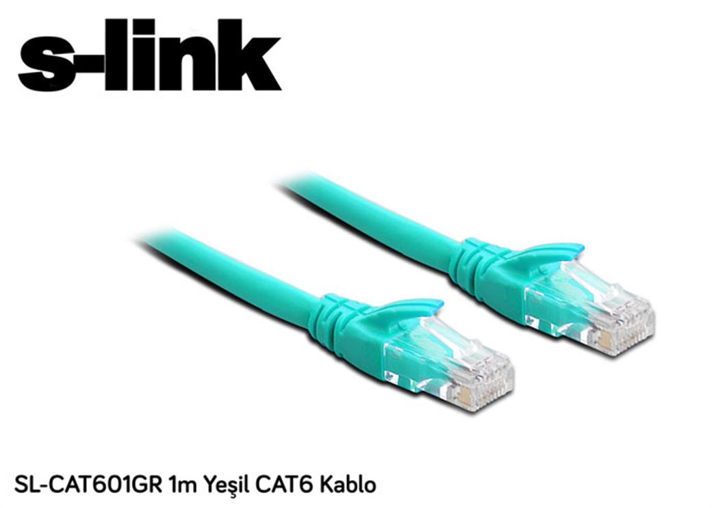 S-link SL-CAT601GR 1m Yeşil CAT6 Kablo