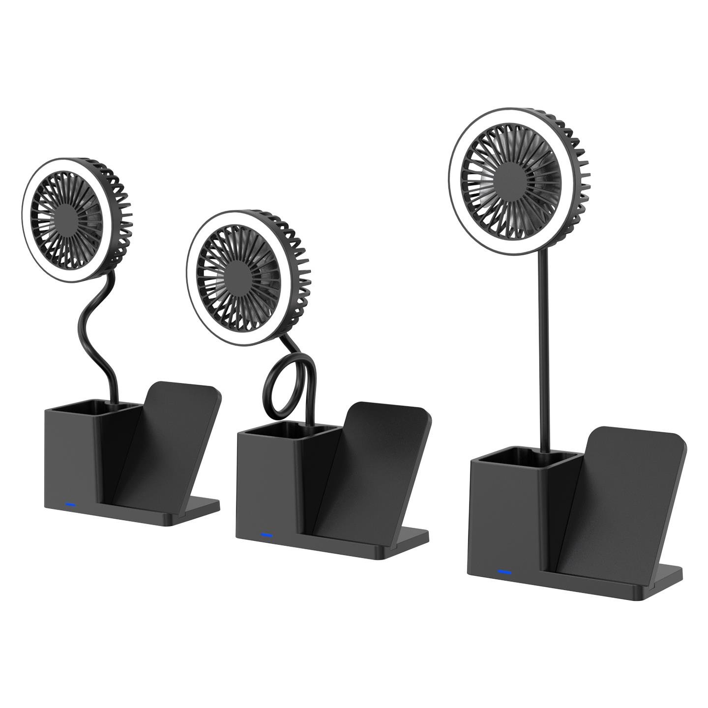 S-link SL-M9055 Siyah TypeC 10W Kablosuz Şarj Cihazı Fanlı Kalemlikli Masa Lambası