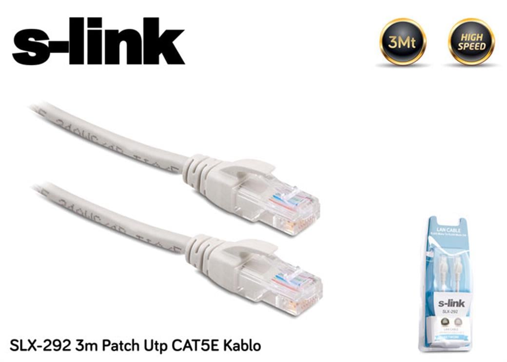 S-link SLX-292 3m Patch Utp CAT5E Kablo