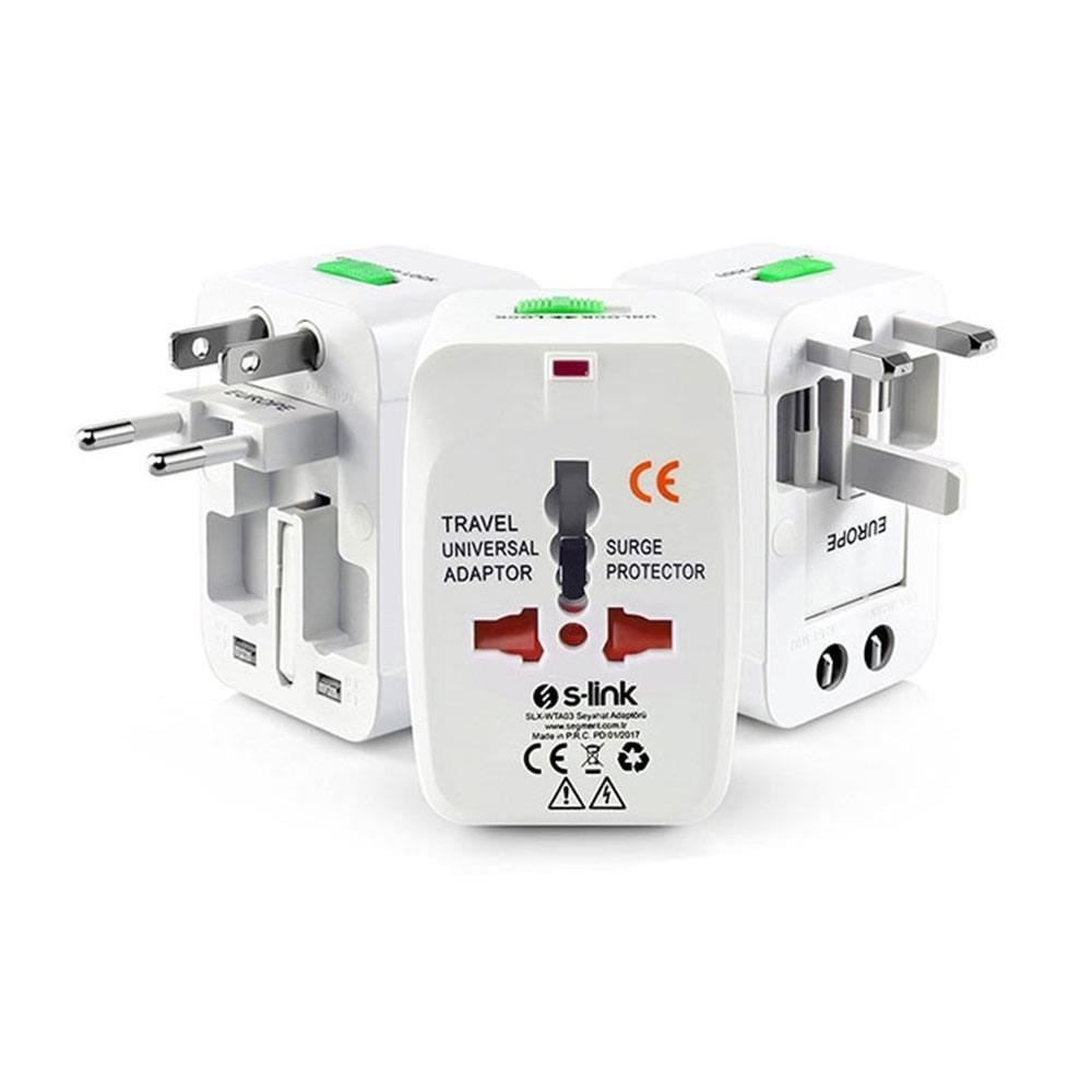 S-link SLX-WTA03 Beyaz Universal Seyahat Adaptoru
