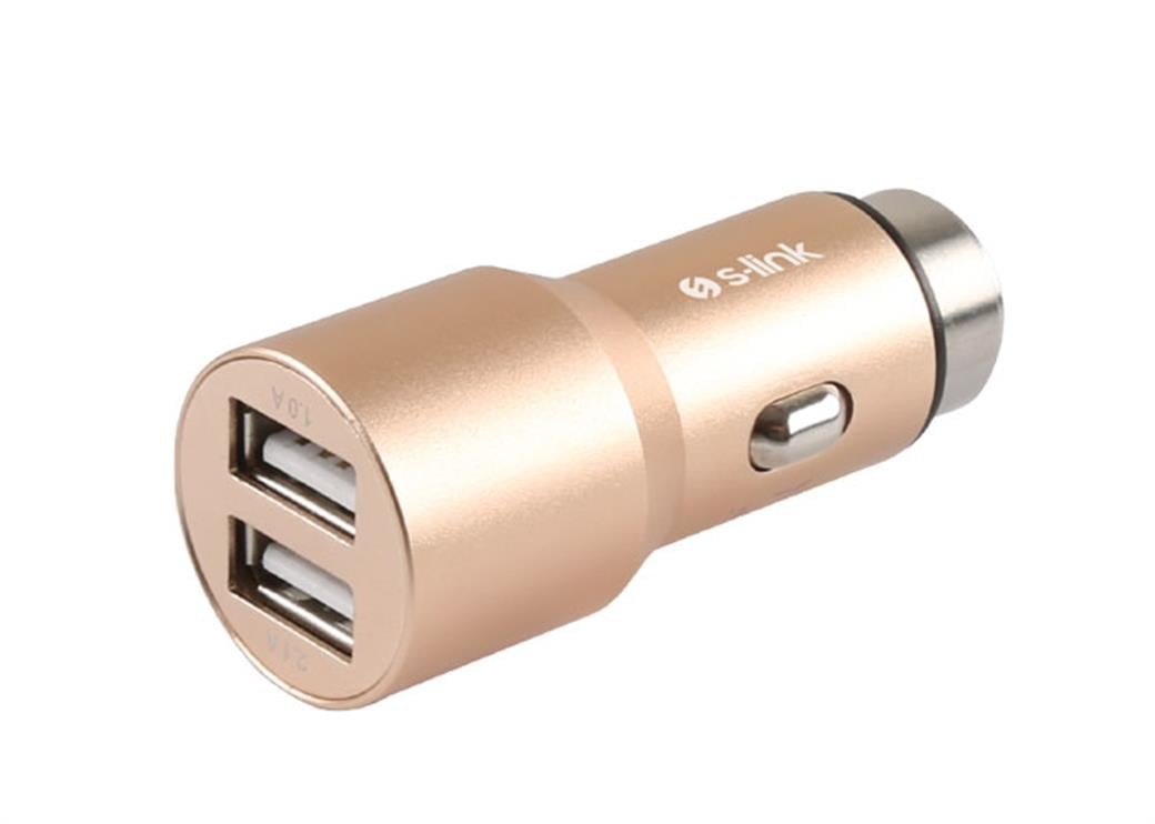 S-link Swapp SW-C7 5V 3.1A Çift Usb Gold Araç Şarj Cihazı