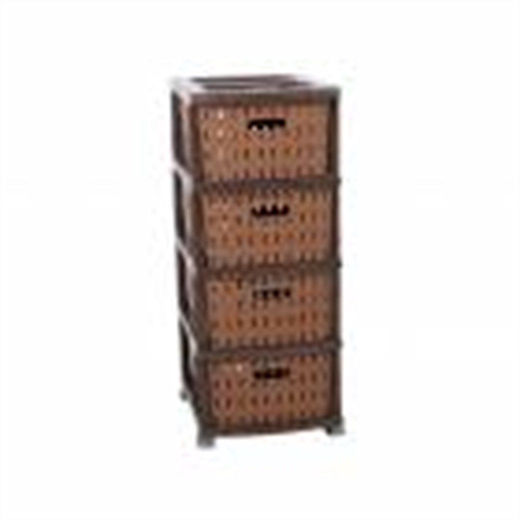 SAĞLAM 273 BAMBU  RATTAN 4 KATLI KAHVE KOMİDİN