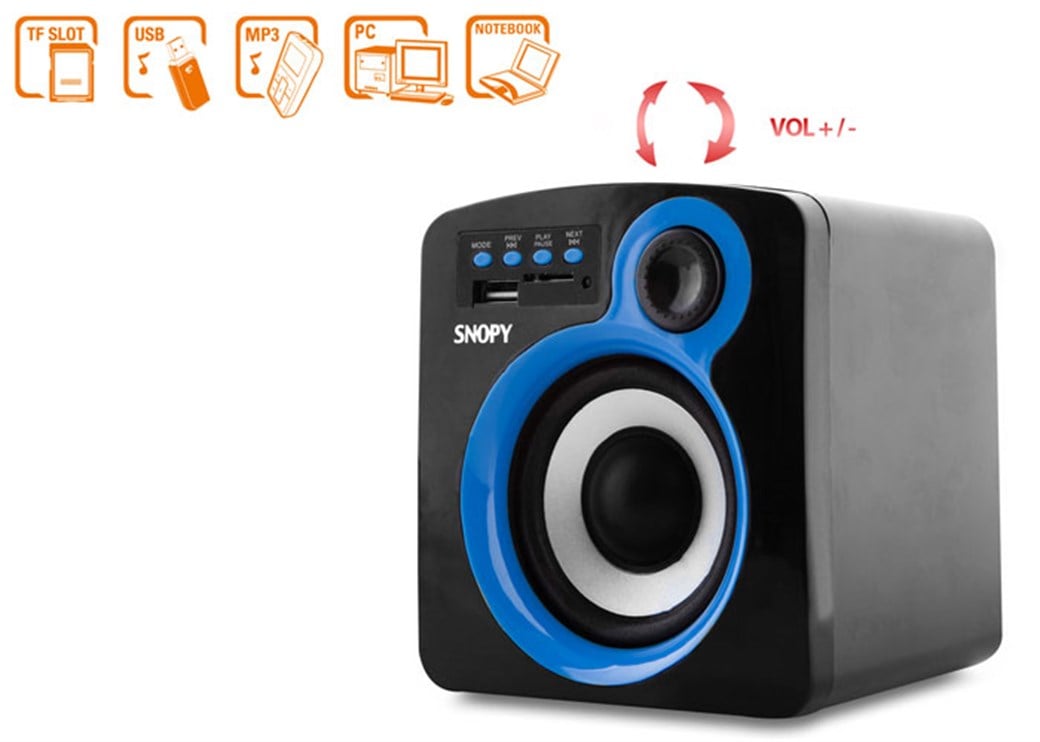 Snopy SN-1120 2+1 5W+3W*2 Siyah Usb+SD Destekli Mu