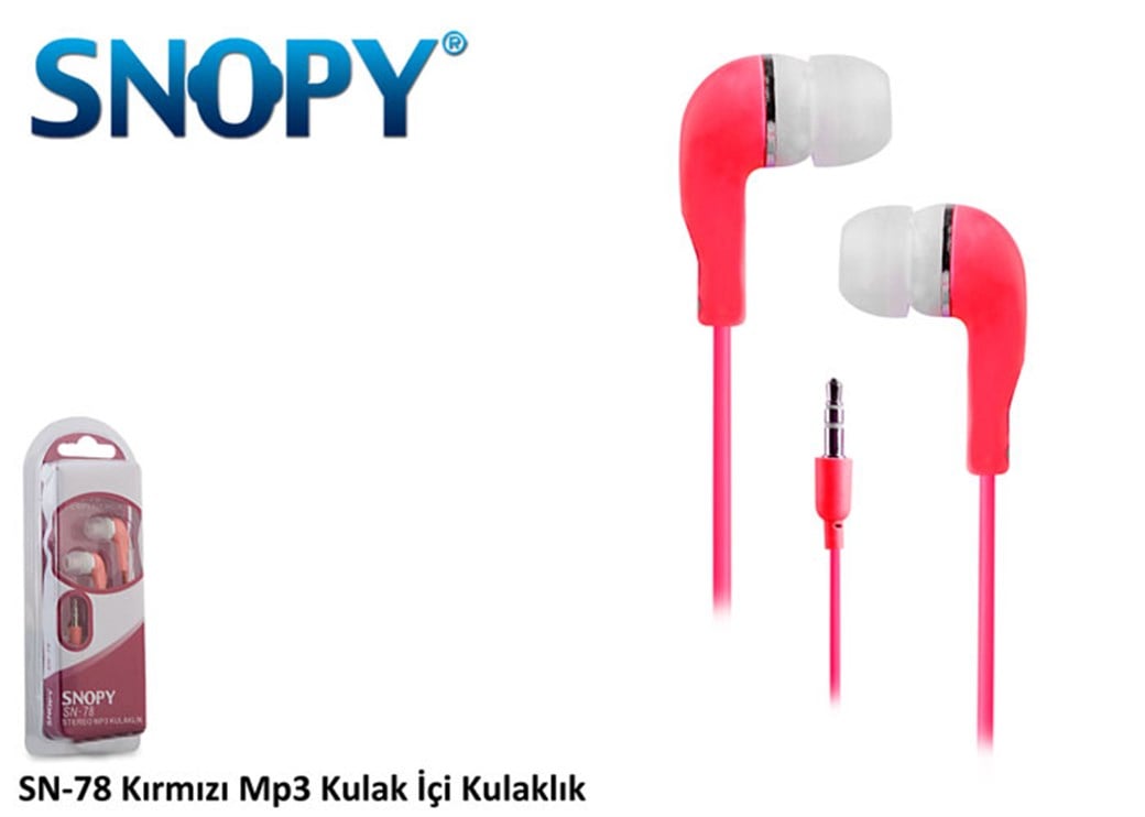 Snopy SN-78 MP3 In-Ear Red Headset