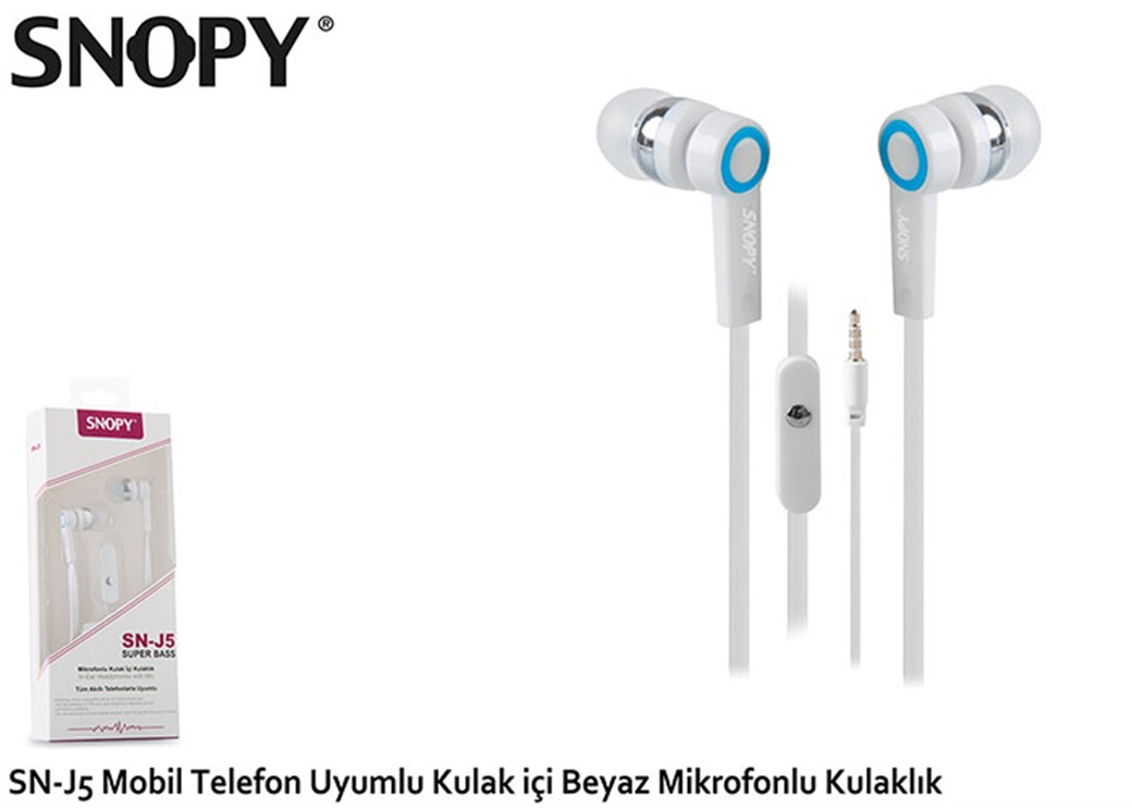 Snopy SN-J5 Mobil Telefon Uyumlu Kulak içi Beyaz M