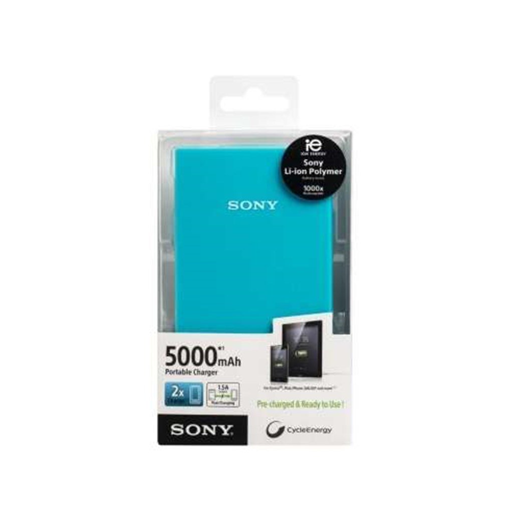 SONY USB ŞARJ CİHAZI 3,7 V5000MAH CP-V5A TURKUAZ