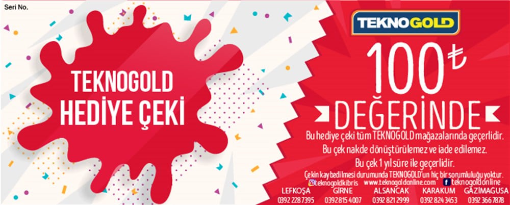 TEKNOGOLD HEDİYE ÇEKİ 100 TL 