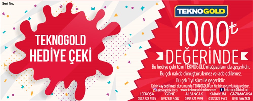 TEKNOGOLD HEDİYE ÇEKİ 1000 TL 