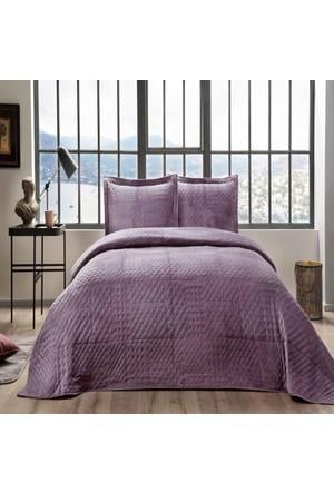ZEN HOME NAKIŞLI YATAK ÖRTÜSÜ TEK KİŞİLİK STAR (MOR)