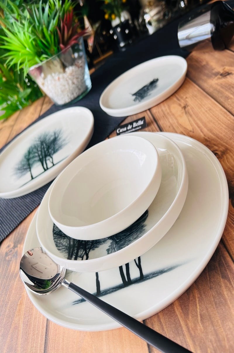  AĞAÇLI MODERN24 PARÇA 6 KİŞİLİK YEMEK TAKIMI