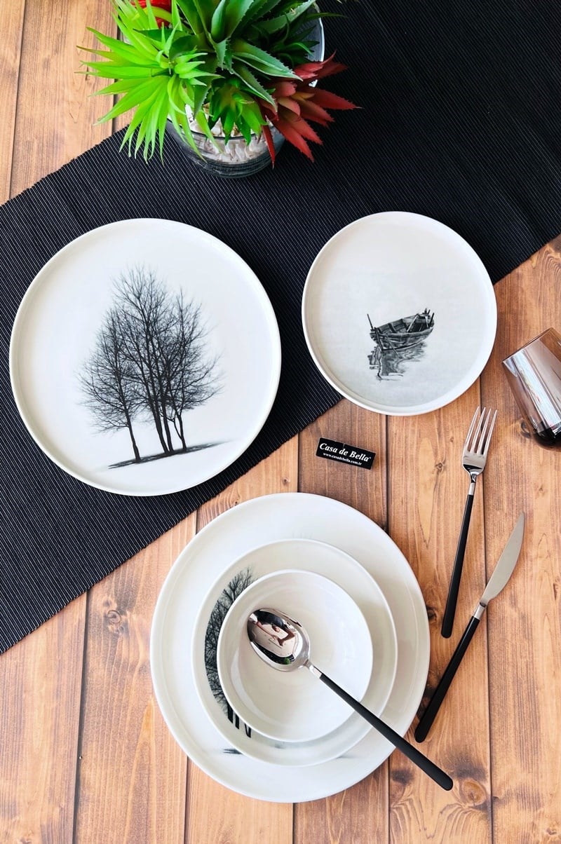  AĞAÇLI MODERN24 PARÇA 6 KİŞİLİK YEMEK TAKIMI