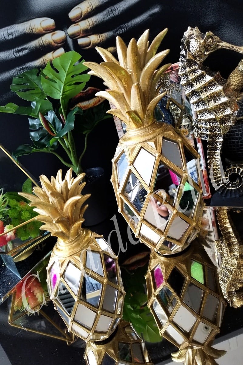2 Boy Ananas Aksesuar - Açık Gold