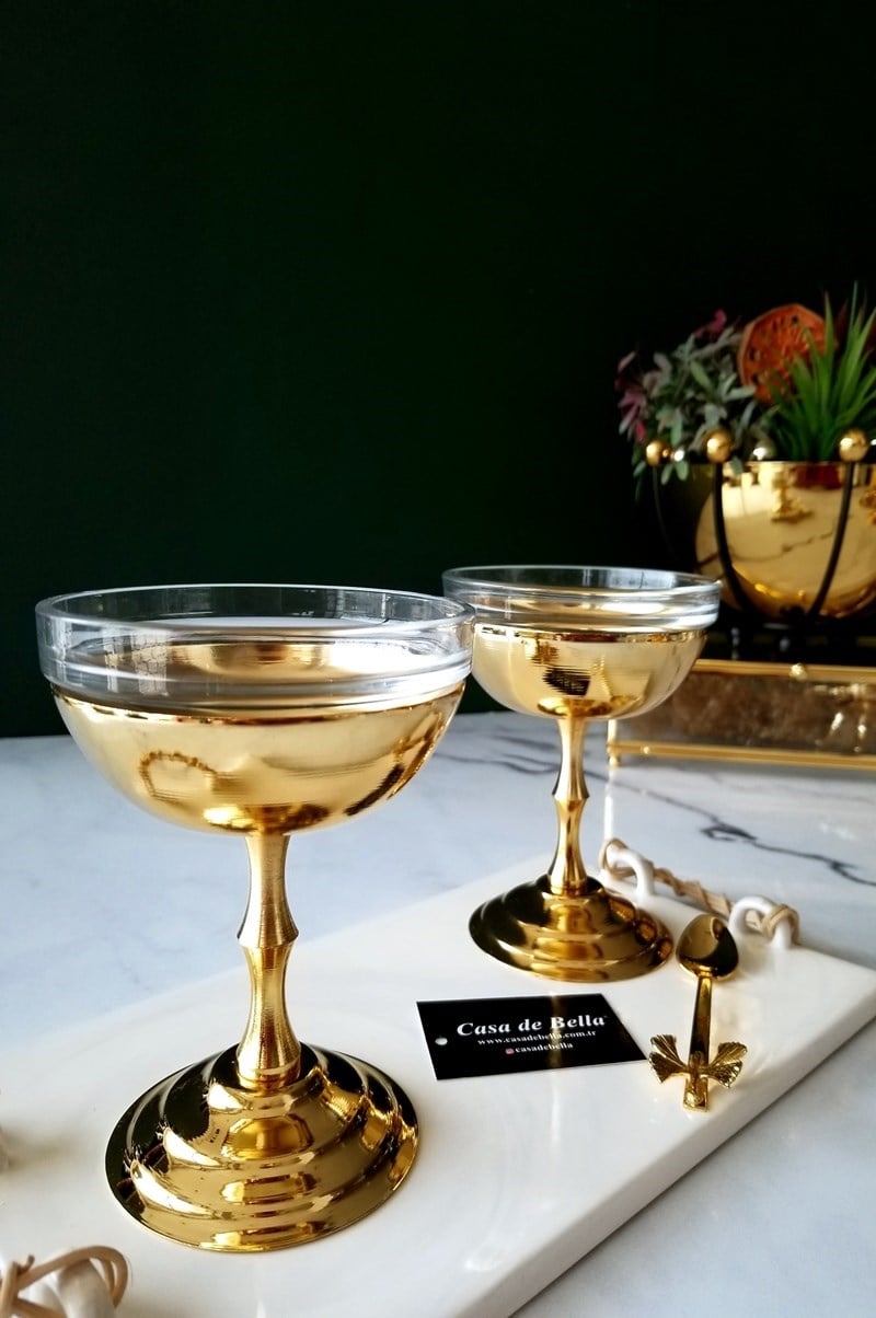 2 Kişilik Yüksek Ayaklı Cam Kup&Dondurmalık