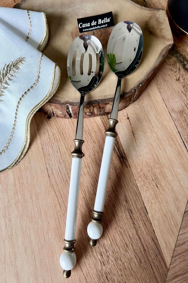 2 Parça Boncuk Figürlü Salata Servis Seti