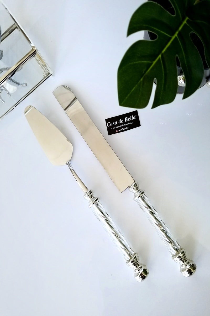 2 Parça Kristal Pasta Servis Seti