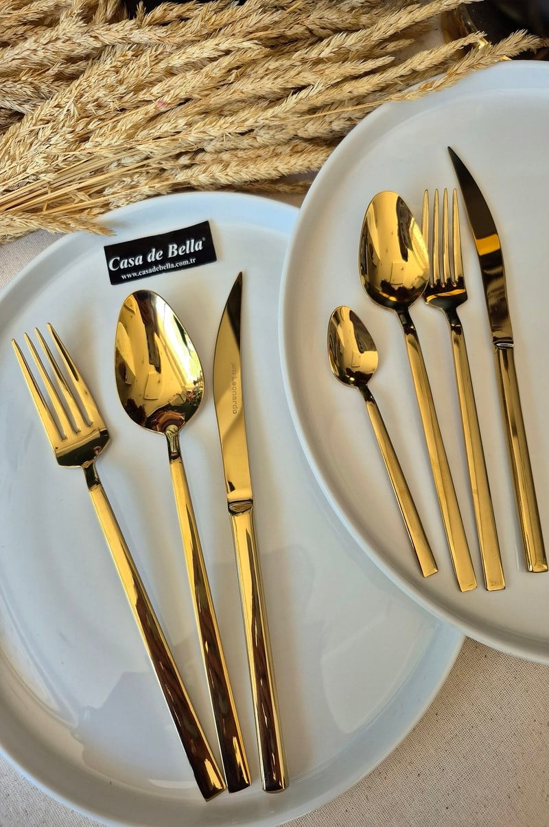 42 Parça Gold  Küt  Çatal Bıçak Takımı 