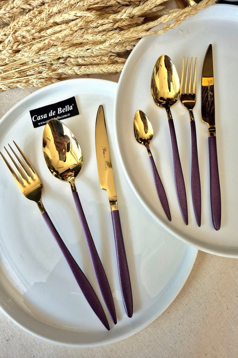42 Parça Mor-Gold  Çatal Bıçak Takımı 